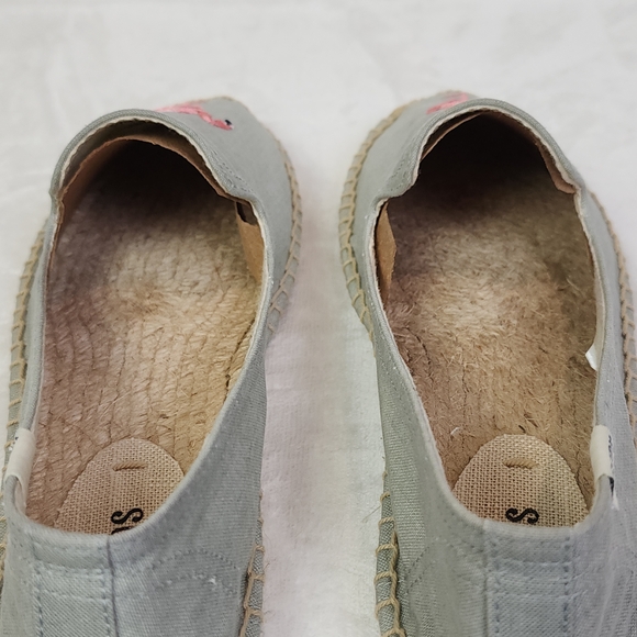 Soludos Flamingo Espadrille Blue/Gray Smoking Slipper Womens Size 9 - Picture 5 of 11